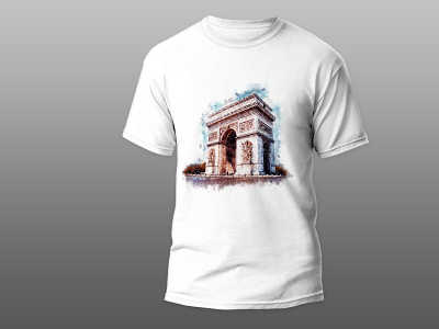 Arc de Triomphe Watercolor Building Sketch building graphic watercolor design watercolor sketch