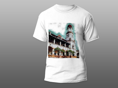 Lawang Sewu Watercolor Building Sketch building graphic watercolor design watercolor sketch