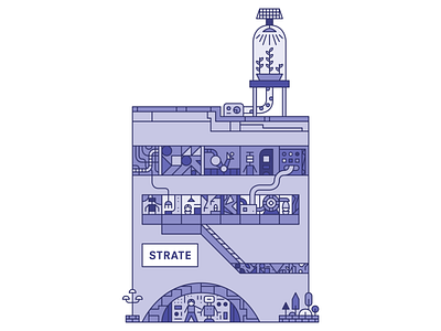 Robotics by Design Lab - Strate building geometric illustration lineart robotics science