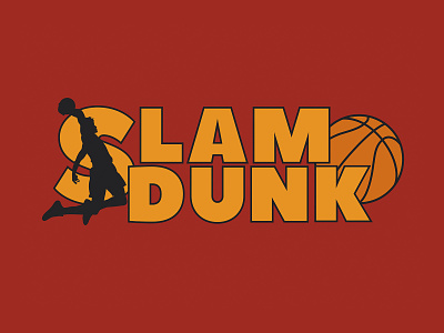 Slam Dunk ball basketball champion dunk illustration jump man movie slamdunk sport typography vector