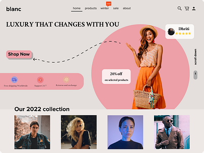 Fashion Website Landing Page - UI Design