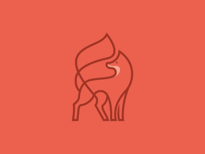 Fanpro animal branding fox identity logo mark orange