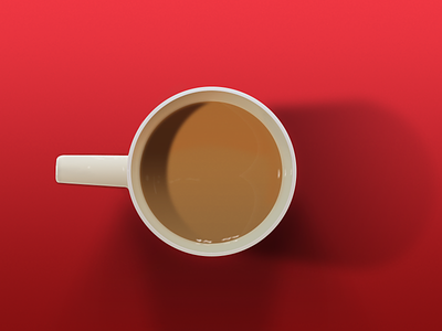 Cuppa Tea gradients milk mug shadows tea top view
