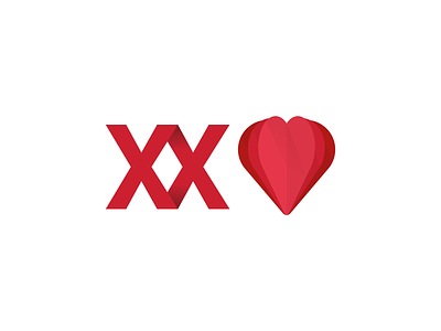 Jornadas de Cardiologia folded heart identity logo shadow