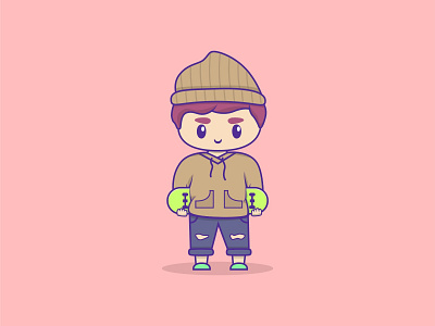Illustration of Skater Boy cartoon design character concept character design chibi flat graphic design illustration logo skater board vector