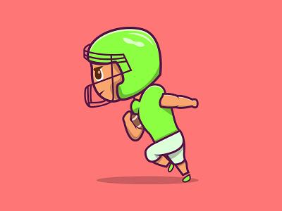 American Football Player Running colorful design flat football graphic design illustration logo sport vector