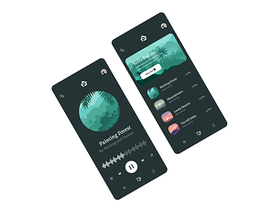 Meditation Music App app design minimal mobile ui