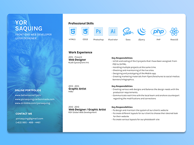 Resume Idea #1 - Just an idea for my new resume creative resume design resume ui