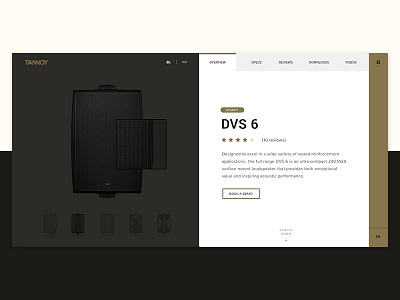 Re-Design Challenge - Tannoy Product Page ui website