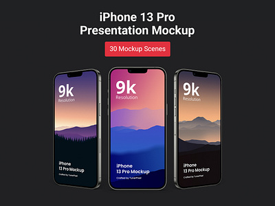 iPhone 13 Pro Mockup Pack - Highly Detailed iPhone 13 Mockups