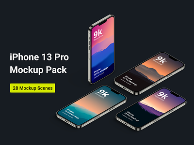iPhone 13 Pro Mockup Pack - Highly Detailed iPhone 13 Mockups