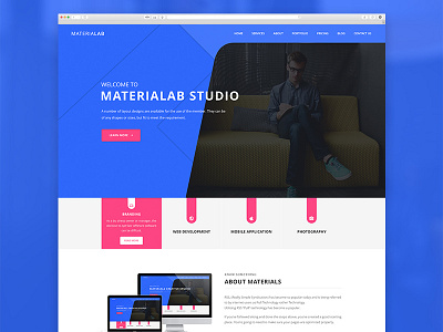 MateriaLab - Material Design Agency PSD Template agency clean creative google material material material design material template modern portfolio psd themeforest