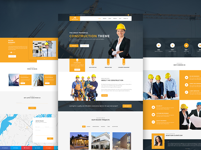 Materialab construction template by Mockupia.com on Dribbble