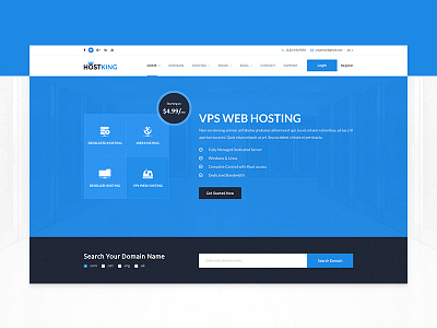 Hosting Site Template Design business corporate domain host hosting hosting theme modern technology web hosting