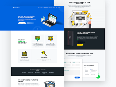 Smartket - Digital Marketing & Seo Website landing page marketing minimal product design seo social media ui ux