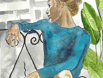 A traves de la ventana cover design coverbook illustration watercolor