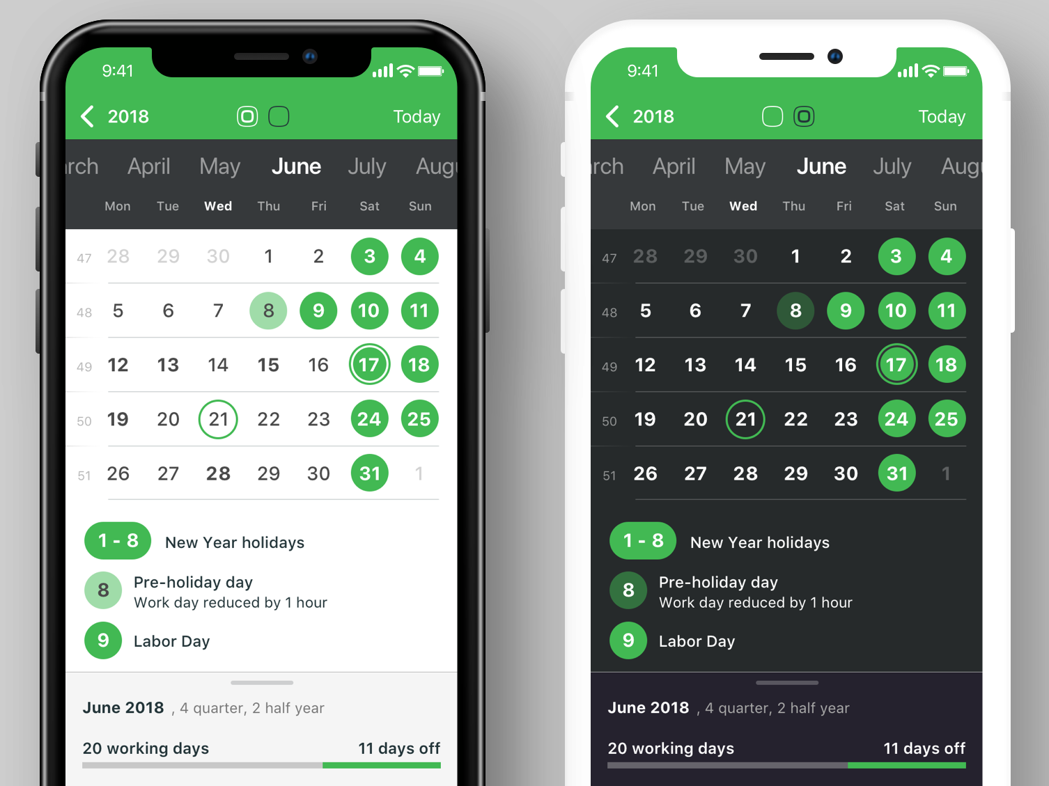 Calendar iPhone Android by Anton on Dribbble