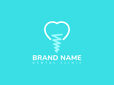 Logo For Dental Clinic branding dental dental care dental clinic dental logo dentist dentistry heart identity implant logo logo design logodesign logos logotype medical medicine sneptube tooth