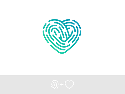 Heart and Fingerprint Logo branding finger print fingerprint gradient gradient logo heart heart logo hearts identity logo logo design logodesign logos logotype sneptube