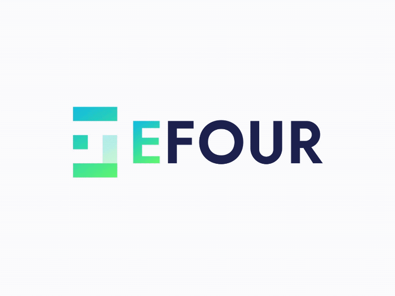 Efour or E4 animation logo