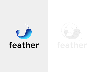Golden ratio logotype - Feather