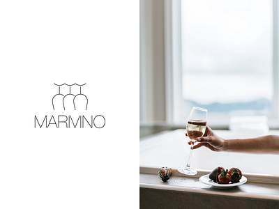 Logo for wine bar Marivino bar branding design identity illustration logo logo design logodesign logos sea sneptube wine wine bar