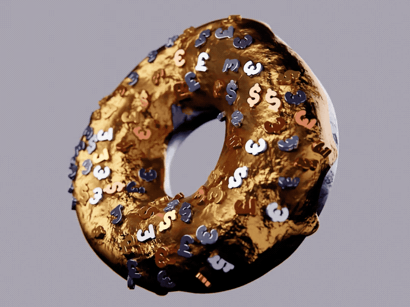 🍩 Tony's Donuts #04 - Golden Donut - NFT Collection 3d animation blender crypto donut gif gif animation golden donut iron man nft opensea opensea nft sneptube tony stark