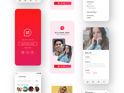 Dating App Design adobe photoshop app appdesign datingapp uxui