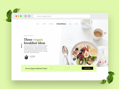 Vegan Recipes | Landing Page Design