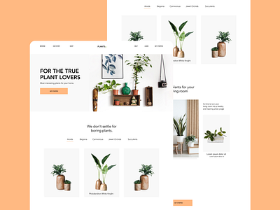 Landing Page Design for Plants Shop adobe photoshop adobe xd design greeen illustration minimal plants trend ui uxui vegan