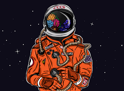 Astronaut adobe illustrator art astronaut design drawing flat illustration minimal vector web