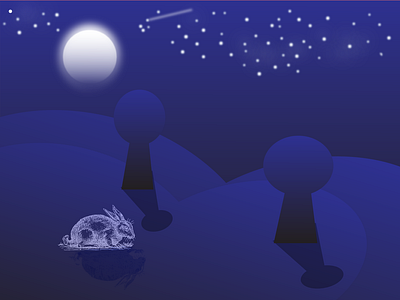 Created Night Desert scene by Using Adobe Illustrator