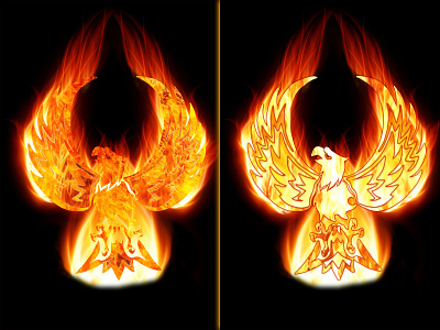 Designed a hawk with fire