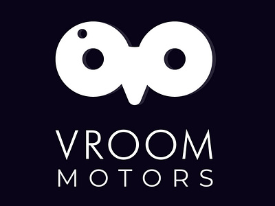 Vroom Motors Self-Driving Car Company Logo black and white branding design icon illustration logo minimal ui ux vector