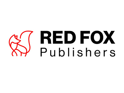 Red Fox Publishing house logo design icon illustration logo minimal typography vector