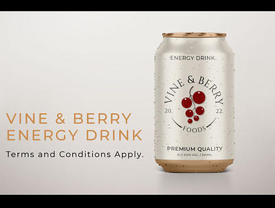 VINE & BERRY ENERGY DRINK LOGO, PRODUCT DESIGN & BRANDING branding design icon illustration logo typography ui ux