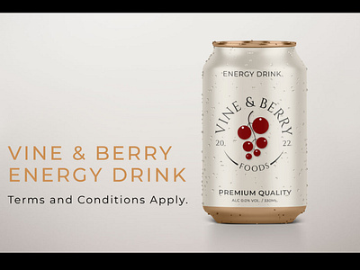 VINE & BERRY ENERGY DRINK LOGO, PRODUCT DESIGN & BRANDING