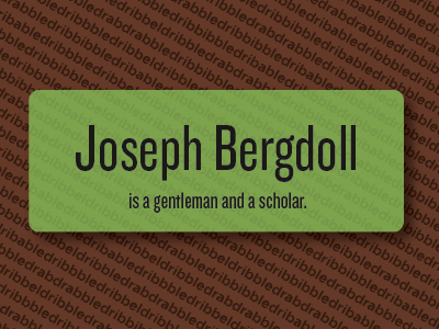 Thanks for the Dribbble joseph bergdoll