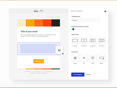 Email Template Editor app design design email email design interface product product design template design ui uiux