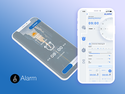 ALARM alarm clock iphone mobile neomorphism ui