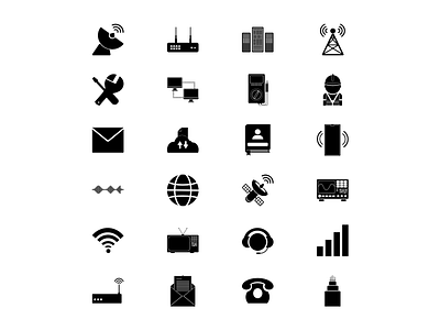 Icon Set Glyph for engineer signal