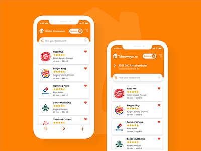 🍴 Takeaway.com Redesign 7ninjas eat food interface list mobile order pyszne takeaway thuisbezorgd