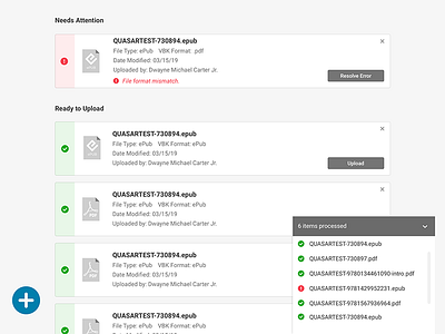 Preflight Upload Interface UX