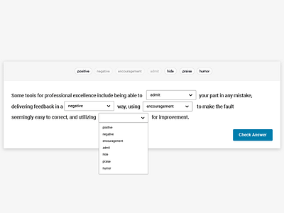 Accessible Drag and Drop Iteration answer drag and drop dropdown dropdown menu fill in the blank iteration question question type ui ux uxui wireframe