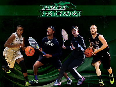 William Peace University Athletics Poster basketball college sports peace college peace pacers print design sports sports design tennis william peace university womens basketball womens tennis wpu