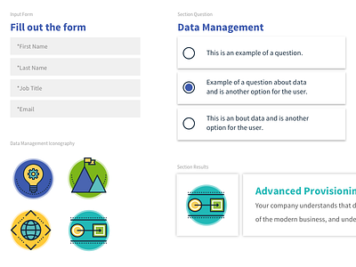 Style Tile for Data Assessment Tool css icons interaction interaction design interactive interactive design style tile ui ui design