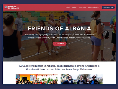 Homepage Layout - Version 1 albania grant homepage non profit nonprofit peace corps web design website