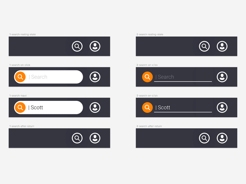 Search UI Exploration advanced search interaction design search search field ui ui animation