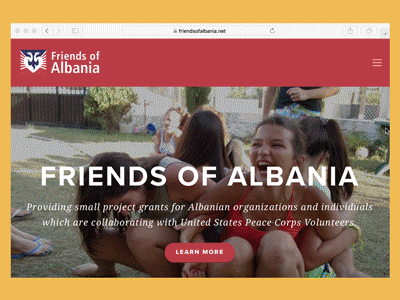 Friends Of Albania Homepage albania homepage nonprofit peace corps responsive design returned peace corps squarespace web design