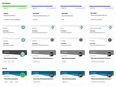 Iterative Design Process - UX / UI Card Design agile card design design process interactive design iterative design product design progress indicator progressbar ui ui design user experience ux ux design ux research wireframe wireframes